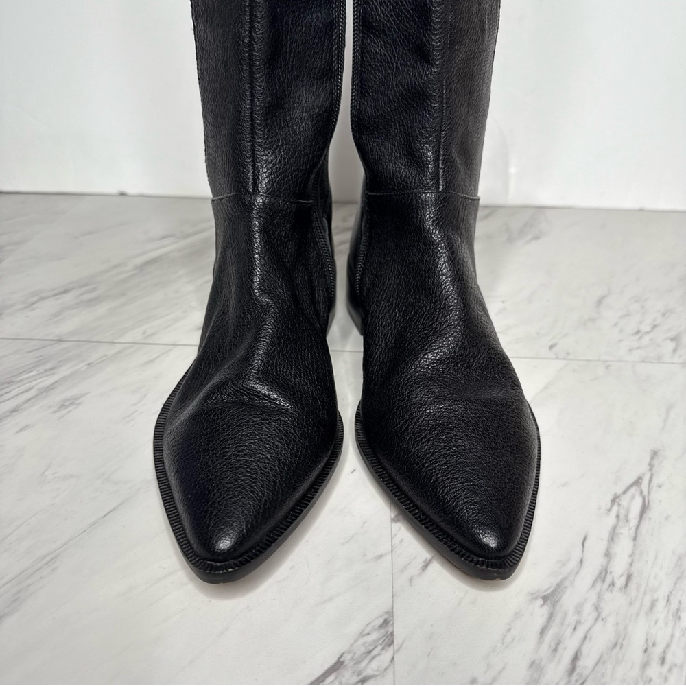 Paolo Black Pointy Toe Tall Boot 9M - Picture 9 of 14